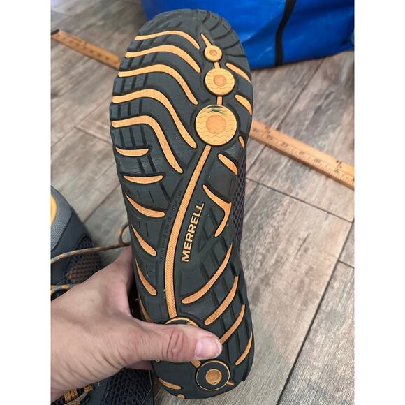 Merrell Men's Gray Orange Castle Rock Lace Up Trail Running Shoes Size 13 - Picture 8 of 8